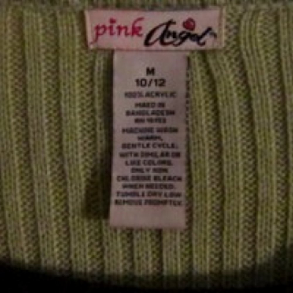 Pink Angel Girls' Beige Sweater SHIRT 100% Acrylic SIZE  10-12 MSRP $14.00